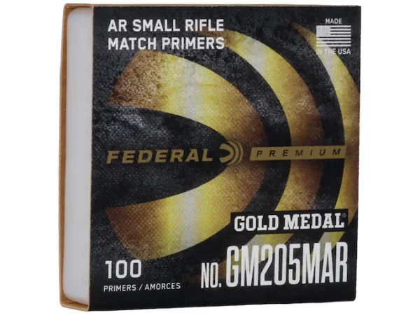 Federal Premium Gold Medal AR Match Grade Small Rifle Primers #GM205MAR Box of 1000 (10 Trays of 100)